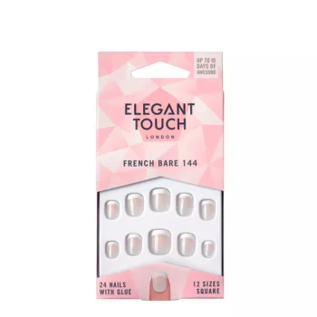 ELEGANT TOUCH FRENCH bare nails with glue square #144-XS 24 u