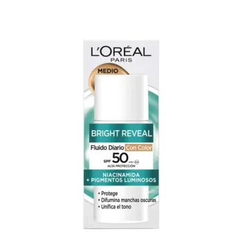 L'OREAL PARIS BRIGHT REVEAL NIACINAMIDA fluido diario SPF50 #medio 50 ml