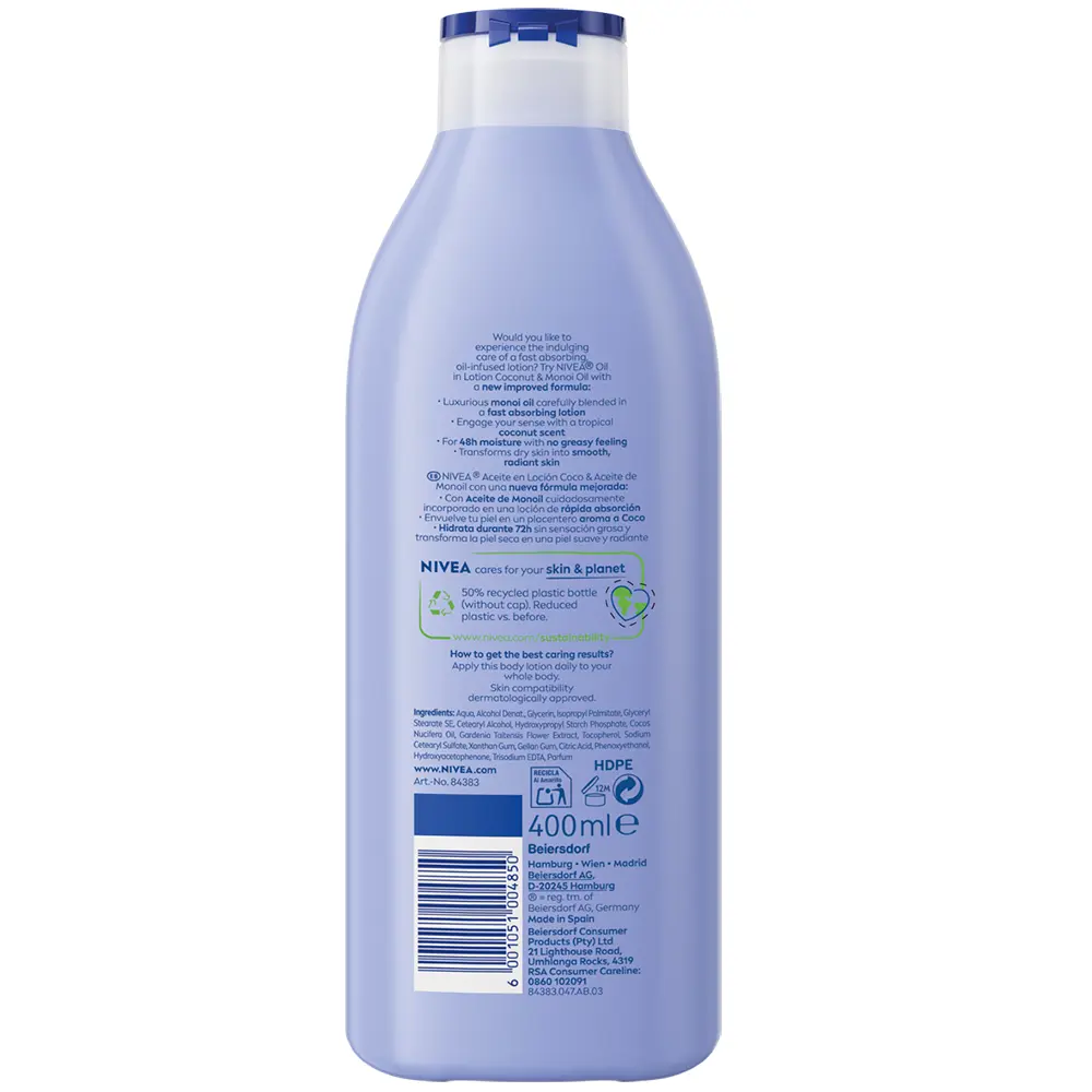 NIVEA Coconut & Monoi Oil Lotion 400 ml NIVEA Coconut & Monoi Oil Lotion 400 ml – Image 2