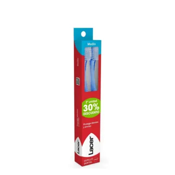 LACER Brosse à Dents Moyen Lot de 2 Unités