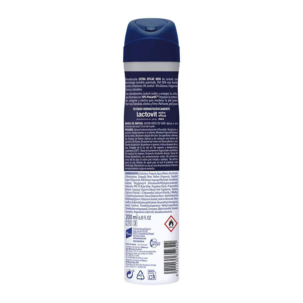 LACTOVIT LACTOVIT HOMBRE extra eficaz 48h deodorant spray 200 ml LACTOVIT LACTOVIT HOMBRE extra eficaz 48h deodorant spray 200 ml – Image 2