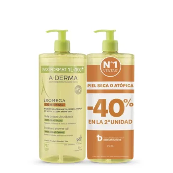 A-DERMA EXOMEGA CONTROL emollient shower Huile Lot 2 x 1000 ml